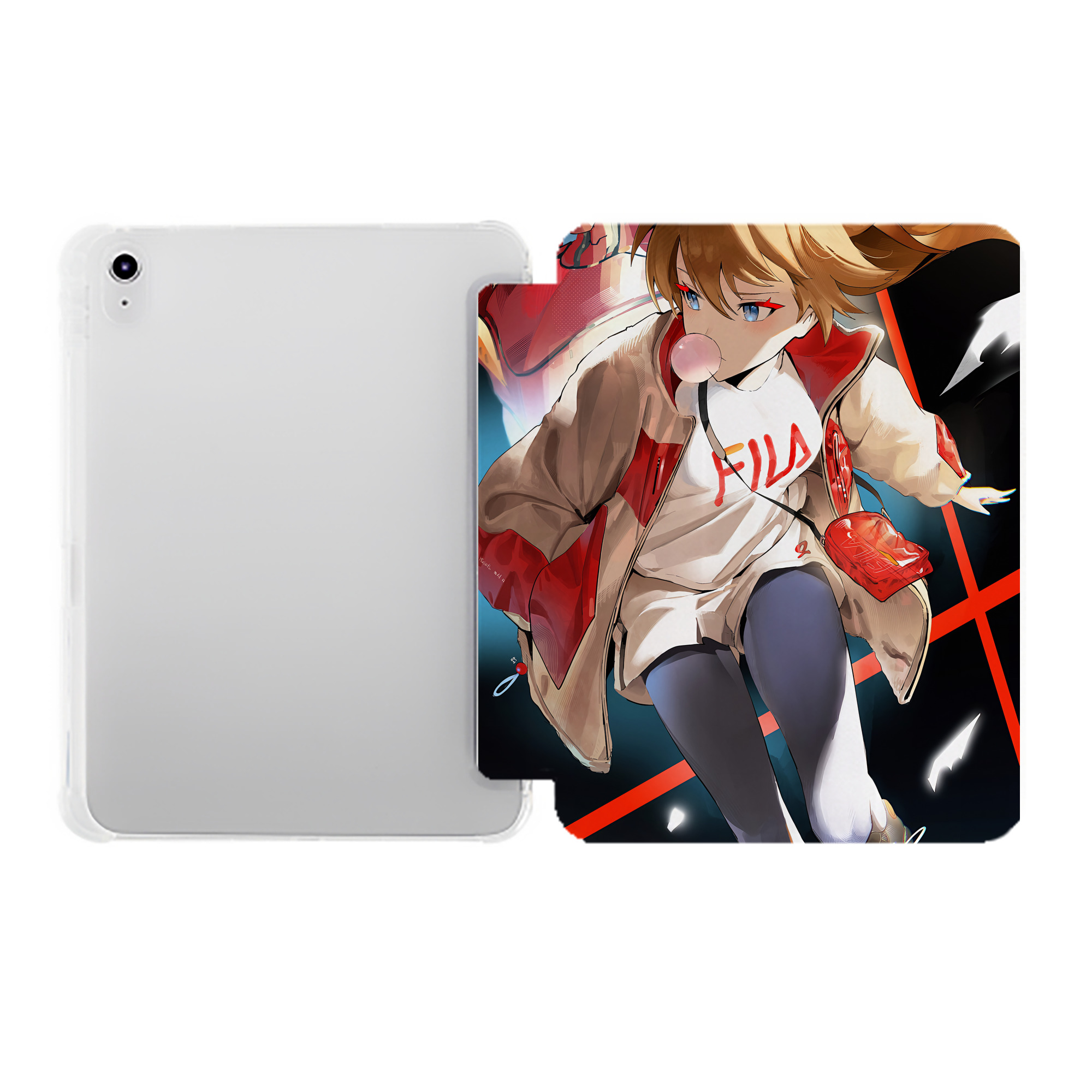 （画像用） EVA 新世紀エヴァンゲリオン IPad ケース ペン収納付き 三つ折りスタンド PUレザー×シリコン 対応機種9.5/10.5/10.9インチ